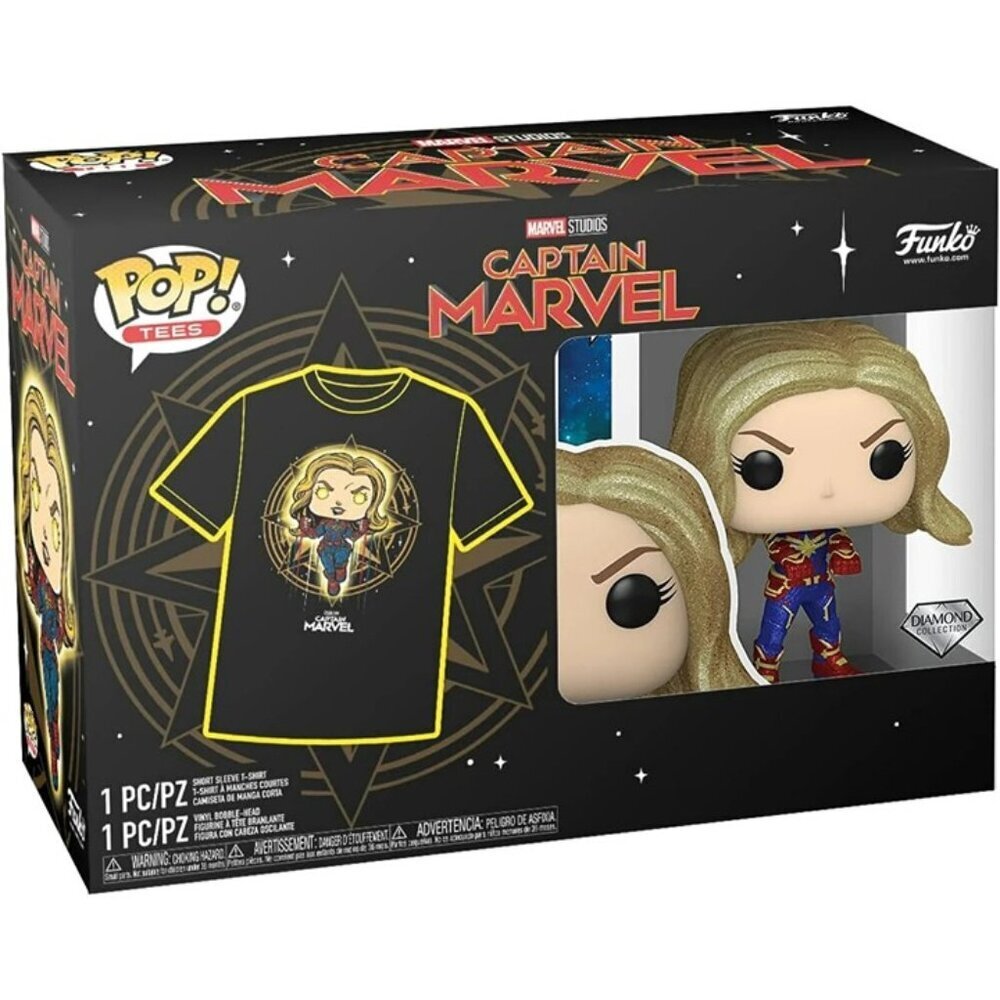 Funko Pop! & Tee Bundle – Marvel: Captain Marvel Vinyl Figure + T-Shirt Large
